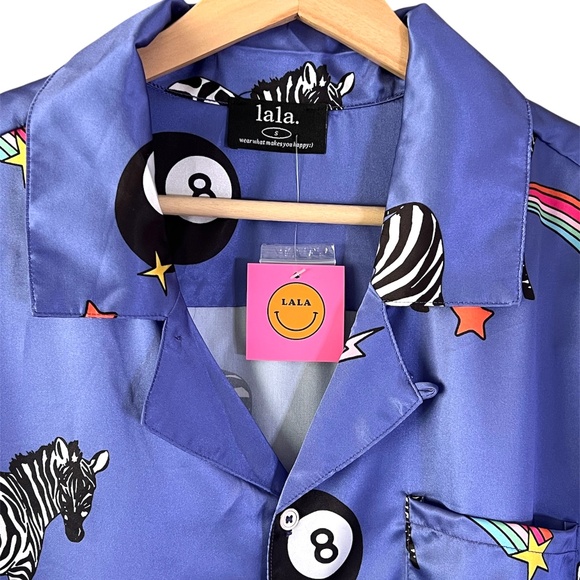 NWT Dressed In LALA Get Lucky Satin TOP ONLY - Picture 4 of 11